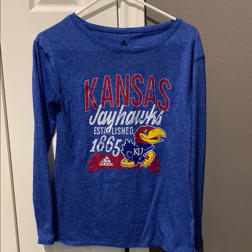 Nice Adidas Kansas Jayhawks Long sleeve shirt